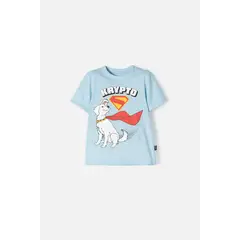 DC COMICS - Camiseta de Superman azul estampada en frente para niño 2T a 5T