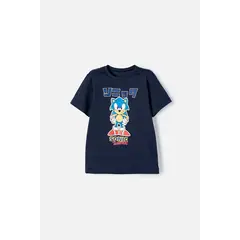 SONIC - Camiseta de manga corta azul para niño