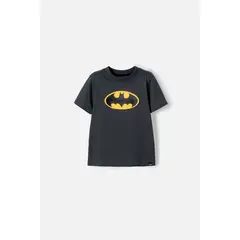 DC COMICS - Camiseta de Batman manga corta negro para niño 2T a 5T