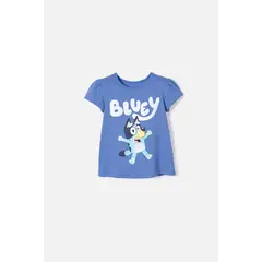 BLUEY - Camiseta de manga corta Azul para niña 2T a 6T