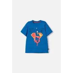 DC COMICS - Camiseta de Superman azul estampada para niño
