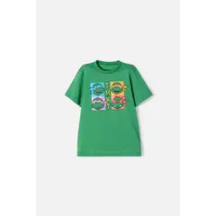 NICKELODEON - Camiseta de Tortugas Ninja manga corta verde para niño