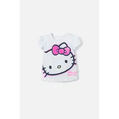 HELLO KITTY - Camiseta de blanca manga corta para niña 2T a 5T