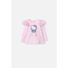 HELLO KITTY - Camiseta de rosada manga larga para bebé niña