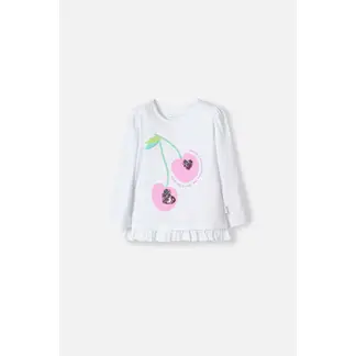 LITTLEMIC - Camiseta de manga corta blanco para niña 2T a 5T
