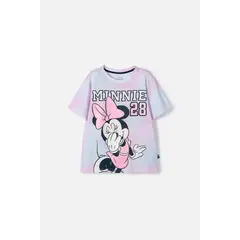DISNEY - Camiseta de Minnie Mouse multicolor estampada en frente para niña