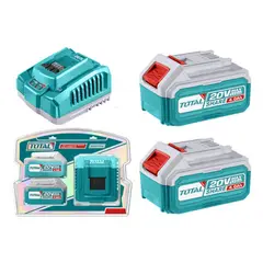TOTAL - Kit De 2 Baterias 40ah + Cargador De 20v Industrial