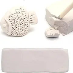 GENERICO - Arcilla Blanca Para Moldear Secado Al Aire 500gr Blanca
