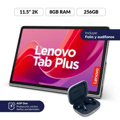 LENOVO - TABLET TAB PLUS WIFI 2K 11,5" 8GB RAM 256 GB altavoces JBL + AUDIFONOS + CASE