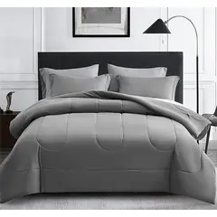 GENERICO - Plumón Edredón Gris Oscuro Cama 160X190l 5 piezas