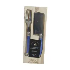 LAGUIOLE - Juego de 2 cuchillos para queso Premium azul acero inoxidable