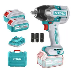 TOTAL - Pistola Llave De Impacto 12 850nm + 2 Bat 4AH+ Cargador
