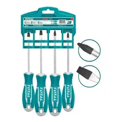 TOTAL - Kit Set Juego Destornilladores 4 Piezas