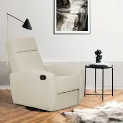 ELITE LIVING - SILLA RECLINABLE ALASKA 1 PTO GIRAT/MECE SEMI SINTETICO BEIGE