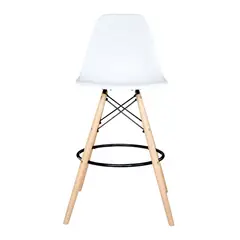 BONNO - Banco Para Bar Eames Fijo Moderno Color Blanco