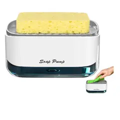 SKY - Dispensador De Jabon Liquido Lavaplatos Con Esponja