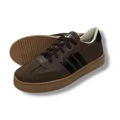 XIAN SHOES - Mocasines cordones caballero Cafe lineas negra v15