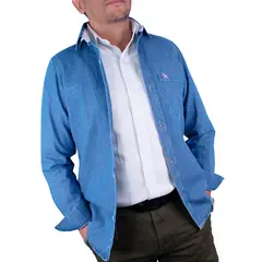 LEC LEE - Camisa En Denim Para Hombre Índigo Claro Índigo claroXL