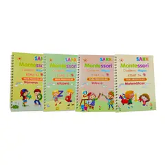 BOOKS - Set X4 Cuadernos Magicos Motessori Reutilizables Caligrafia