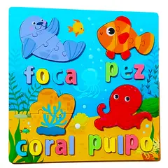 GENERICO - Rompecabezas 4 Animales Del Mar Para Niños