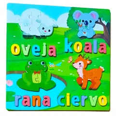 GENERICO - Rompecabezas 4 Animales De La Laguna Para Niños