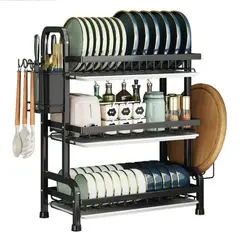 GENERICO - Estante Escurridor De Cocina Para Platos 3 Niveles Metálico