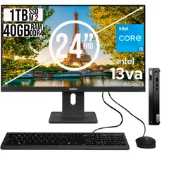 LENOVO - COMPUTADOR TINY INTEL CORE I5-13420H SSD 1TB RAM 40GB 24 FHD E24-30