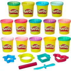 PLAY-DOH - Juego de modelado brillante y colorido 14 tarros escolar