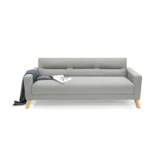 VENECIA - Sofa Cama Reclinable Sion 205x82x83 Tela Poliéster Plata