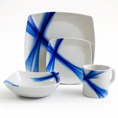 KITCHENWARE - VAJILLA ASTER LÍNEAS AZULES