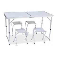 GENERICO - Mesa Plegable Para Camping Con 4 Sillas F11