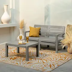 RIMAX - Combo Barú Sofá 2 Puestos + Mesa de Centro - Gris Cemento