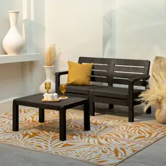 RIMAX - Combo Barú Sofá 2 Puestos + Mesa de Centro - Wengue