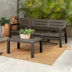 RIMAX - Combo Barú Sofá 3 Puestos + Mesa de Centro - Wengue