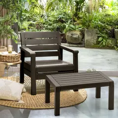 RIMAX - Combo Barú Sillón + Mesa de Centro - Wengue