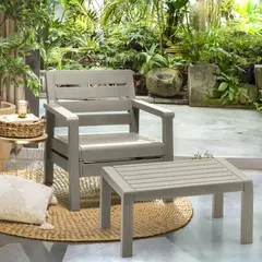 RIMAX - Combo Barú Sillón + Mesa de Centro - Gris Cemento