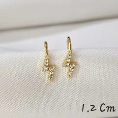 GENERICO - Aretes Earcuff De Rayo Circon Blanco En Rodio + Caja