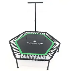 EVOLUTION FITNESS - Mini Trampolín EVOLUTION Hexagonal Con Agarre NegroVerde
