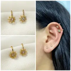 GENERICO - Aretes Earcuff De Estrella Circon Blanco En Rodio + Caja