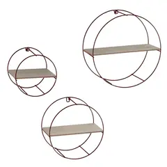 SOH DESIGN - Set x3 repisas circulares pintado cobrizo