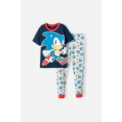 SONIC - Pijama de azul y gris de pantalón largo para niño