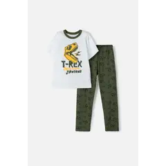 MIC - Pijama de con pantalón largo blanco para niño