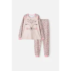 MIC - Pijama de con pantalón largo palo de rosa para niña
