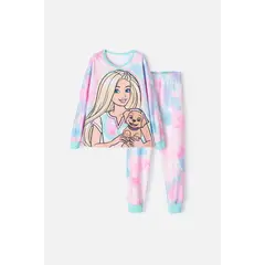 MATTEL - Pijama de Barbie manga larga multicolor para niña