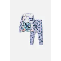 DISNEY - Pijama de Lilo y Stitch manga larga multicolor para niña