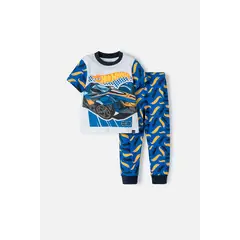 HOT WHEELS - Pijama de Hotwheels manga corta multicolor para niño 2T a 5T