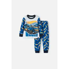 HOT WHEELS - Pijama de Hotwheels manga larga multicolor para niño 2T a 5T
