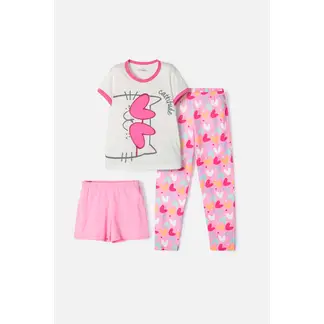 MIC - Pijama de 3 piezas para niña