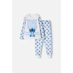 DISNEY - Pijama de Stitch con pantalón marfil para niña