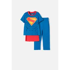 DC COMICS - Pijama de Superman azul y roja de pantalón rojo para niño 2T a 5T